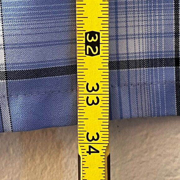 Men's Cal Top 2XLT Short Sleeve Plaid Checker Button Up Polyester Shirt Western - Picture 12 of 16